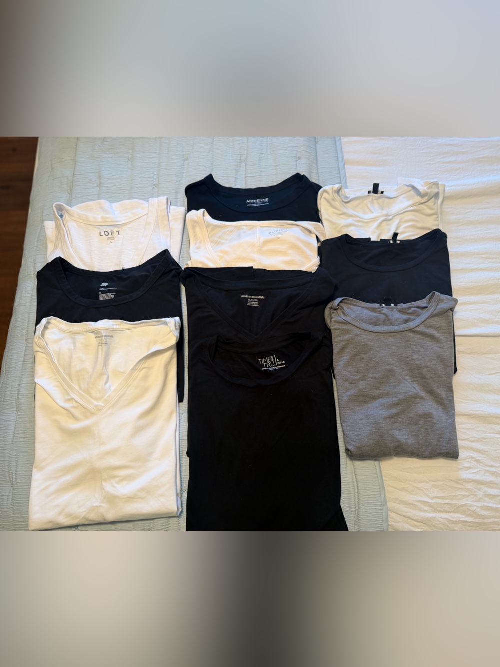 Women’s bundle - Black, white, and grey short sleeve shirts. Minimalistic
